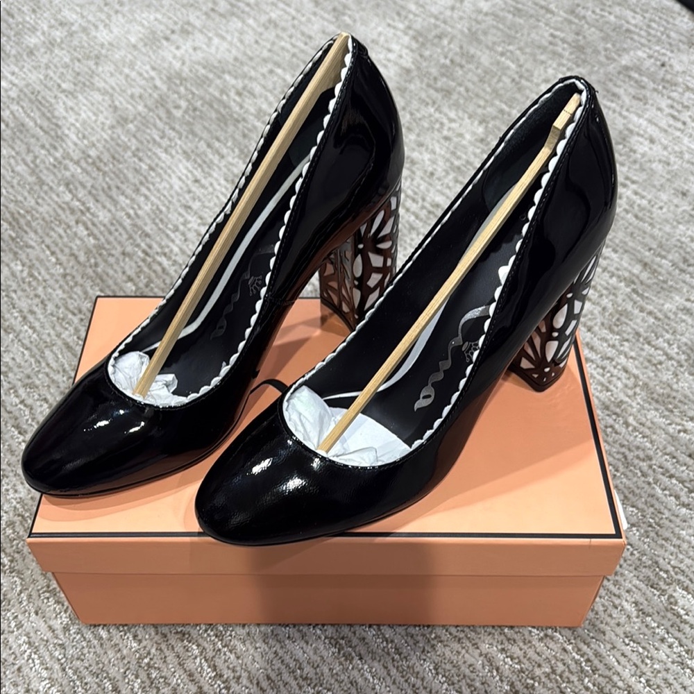 Nina NY Originals Black Patent Women's Statement Heels Size 9 - 9.5
